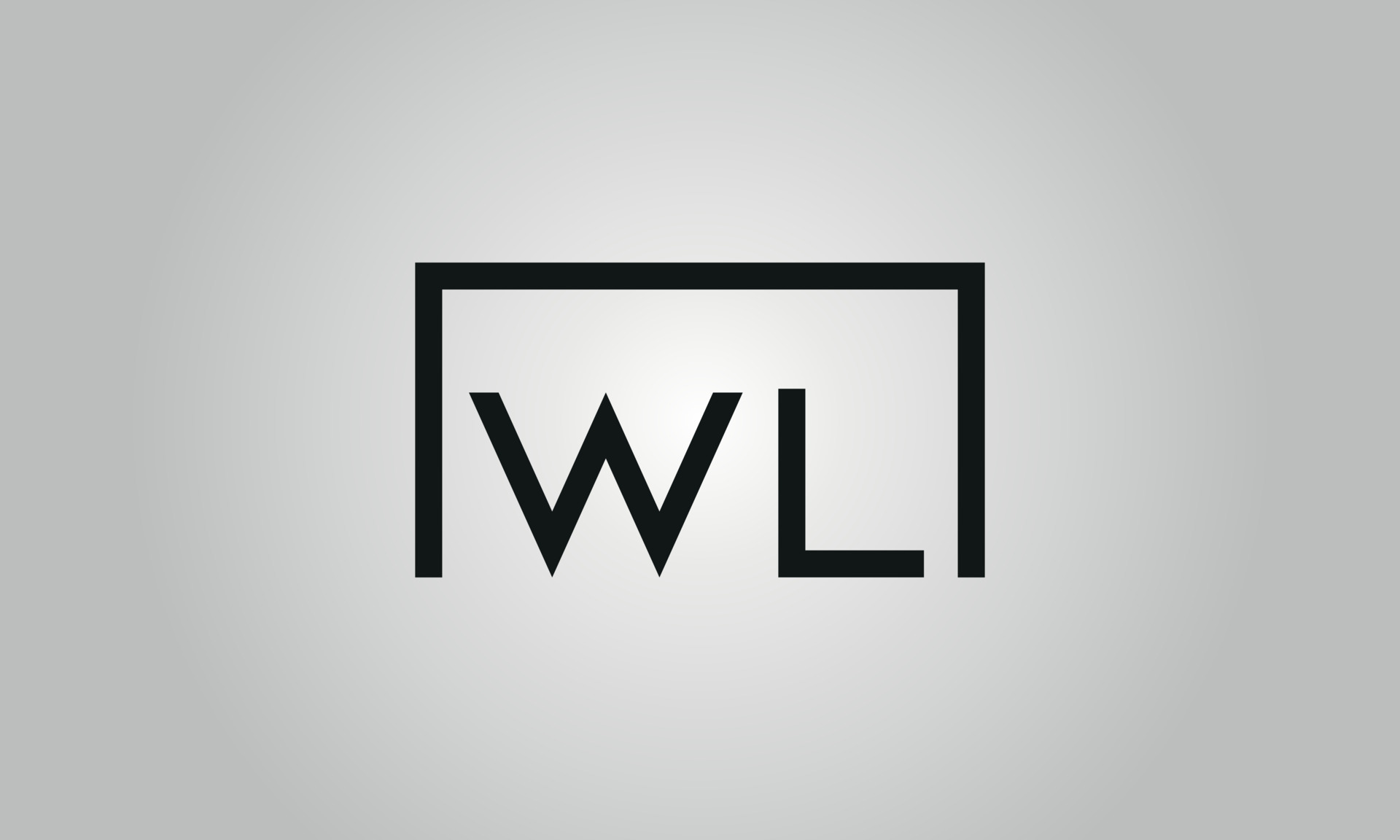 Letter WL logo design. WL logo with square shape in black colors vector ...