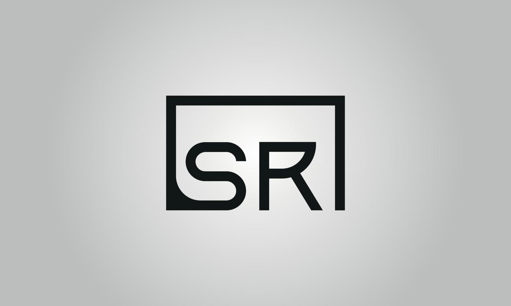 diseño del logotipo de la letra sr. logotipo de sr con forma cuadrada en colores negros vector plantilla de vector libre.