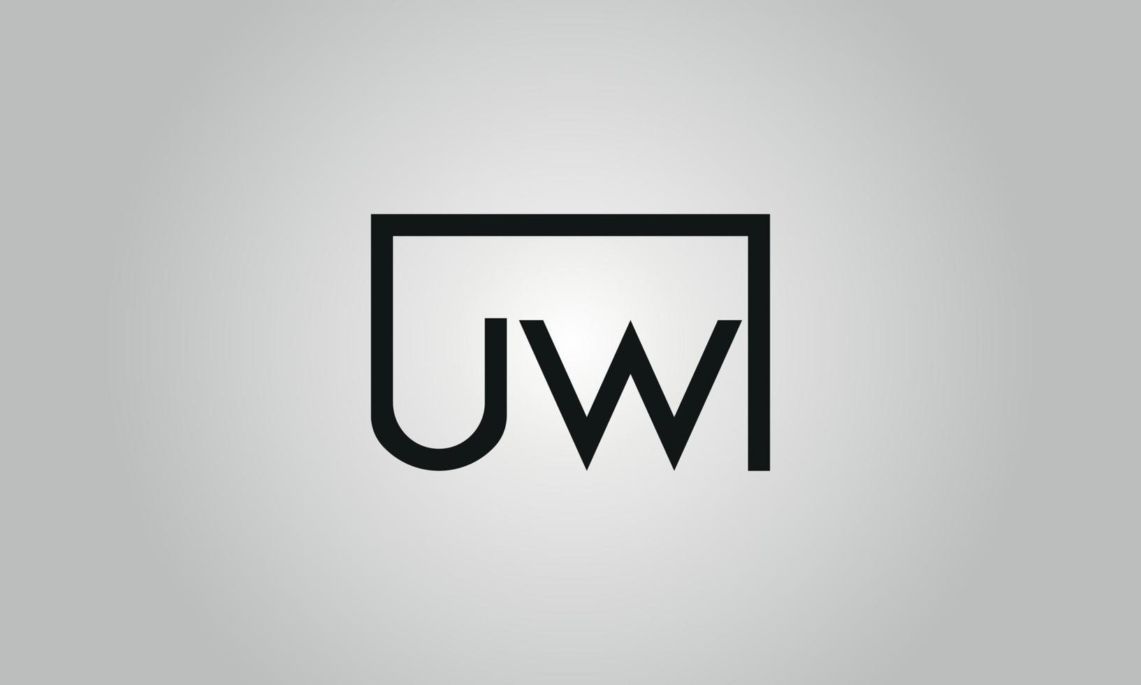 Letter UW logo design. UW logo with square shape in black colors vector  free vector template. 11224934 Vector Art at Vecteezy