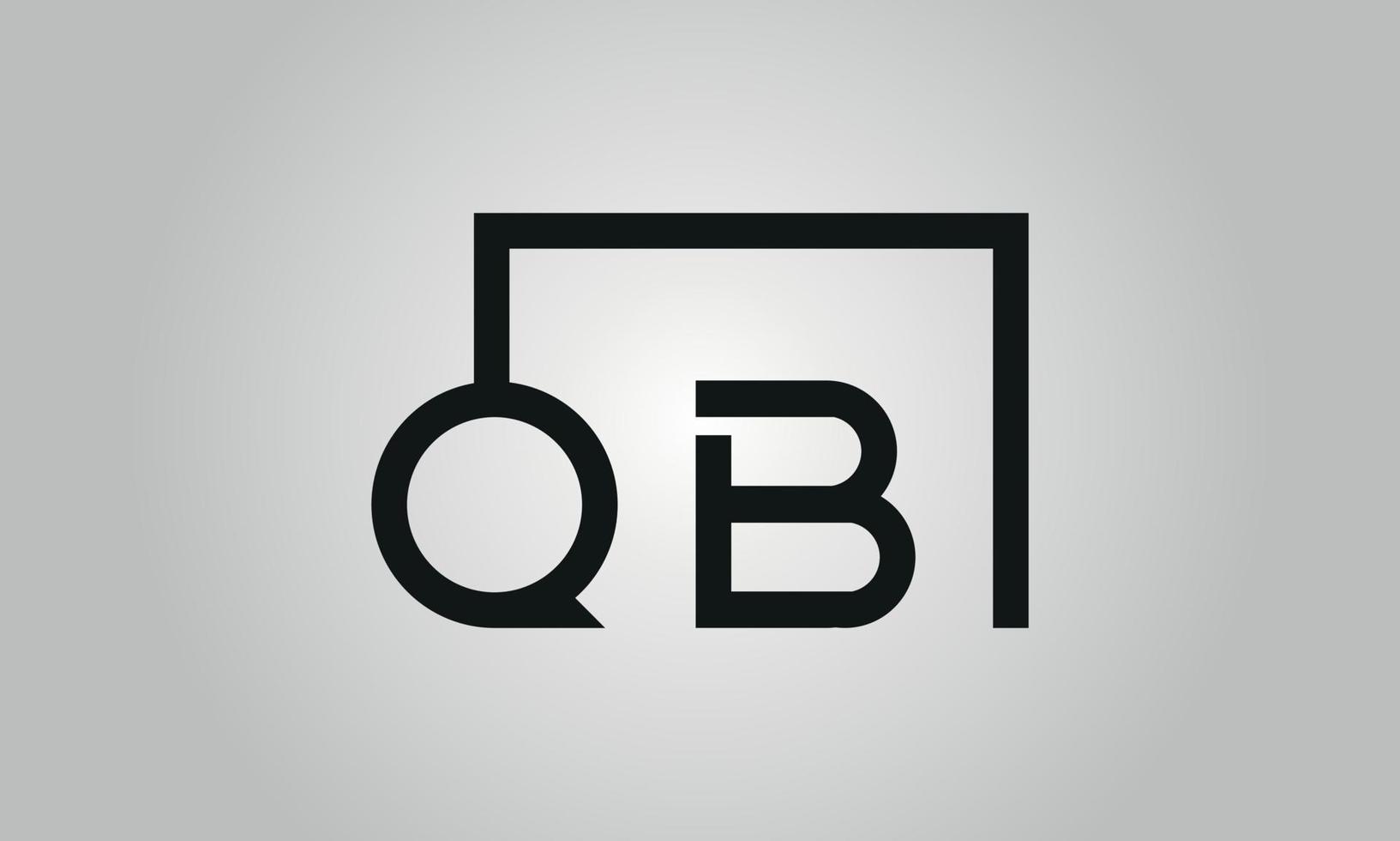 Letter QB logo design. QB logo with square shape in black colors vector free vector template.