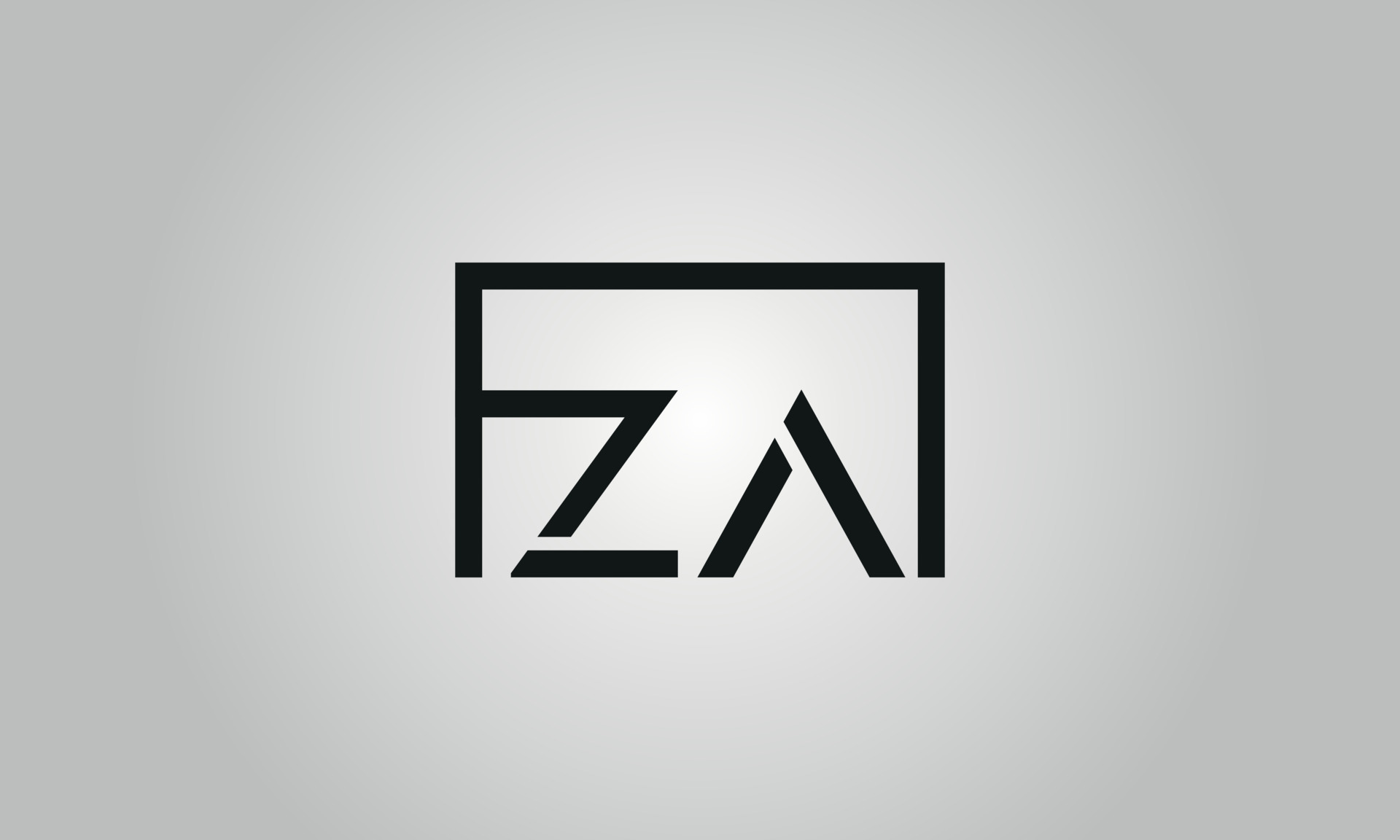 letter ZA logo design. ZA logo with square shape in black colors vector ...