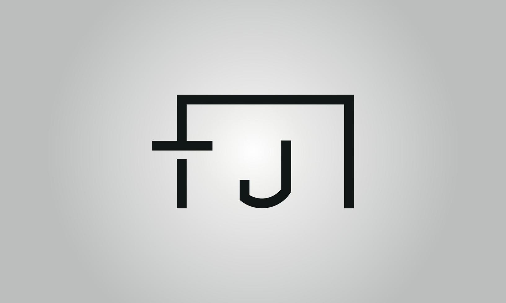 diseño del logotipo de la letra tj. logotipo de tj con forma cuadrada en colores negros vector plantilla de vector libre.