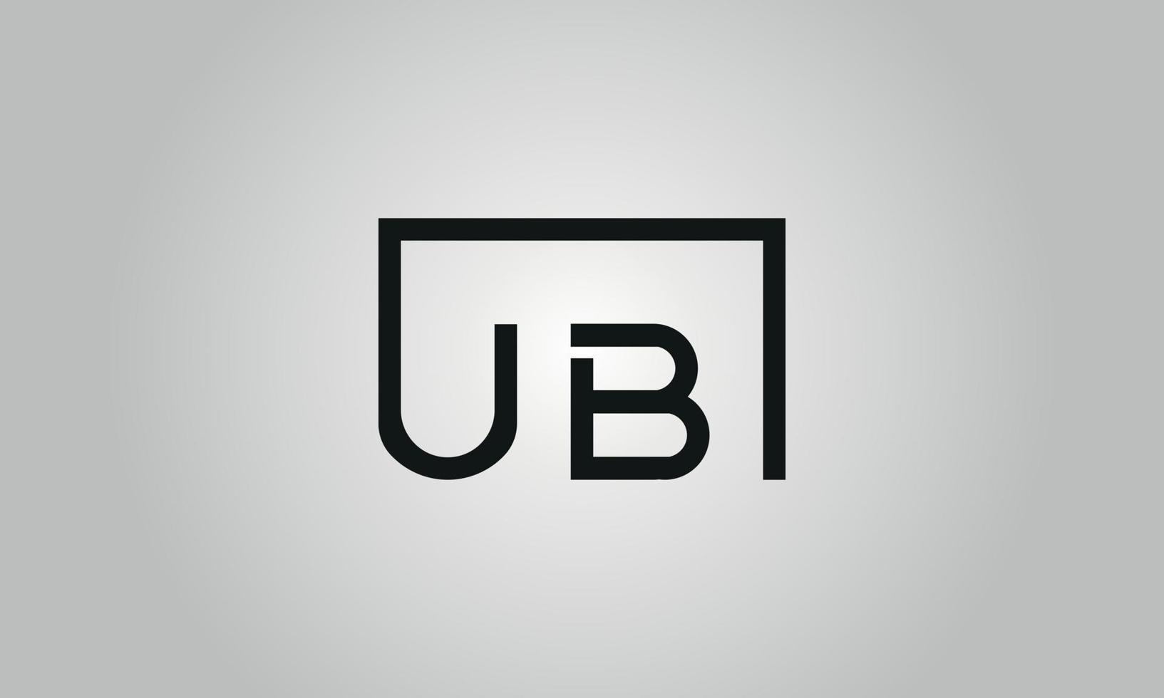 Letter UB logo design. UB logo with square shape in black colors vector free vector template.