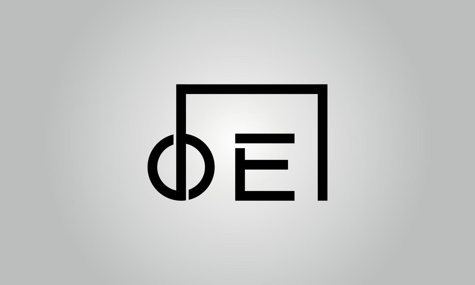 diseño del logotipo de la letra oe. logotipo de oe con forma cuadrada en colores negros vector plantilla de vector libre.