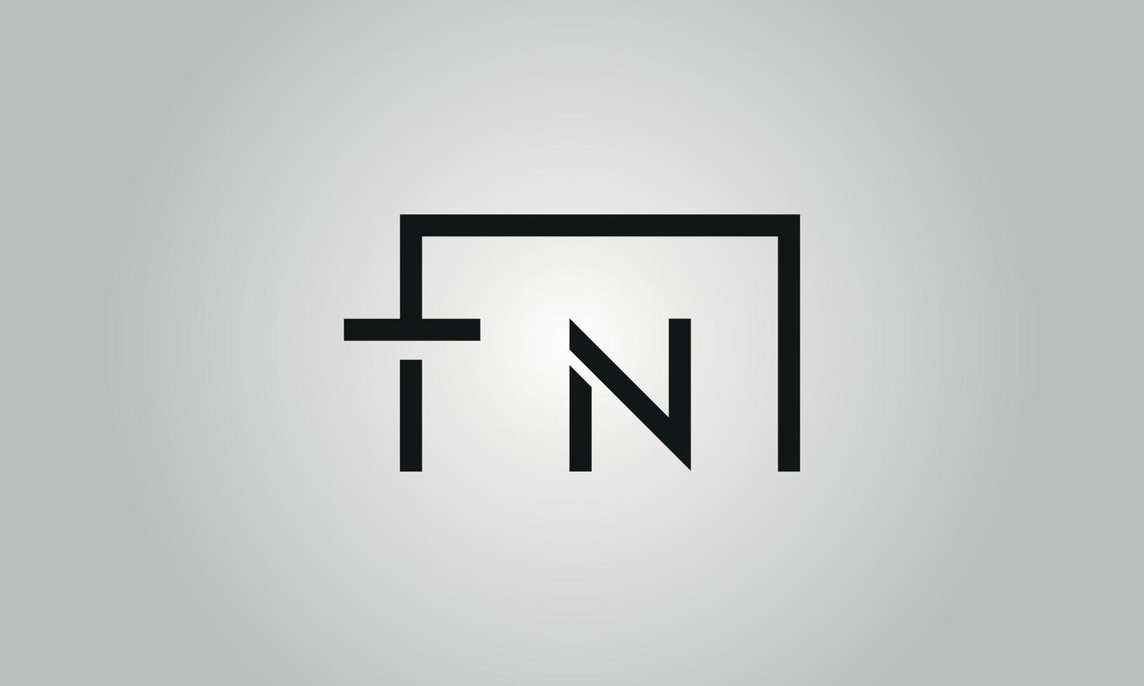 diseño del logotipo de la letra tn. logotipo de tn con forma cuadrada en colores negros vector plantilla de vector libre.