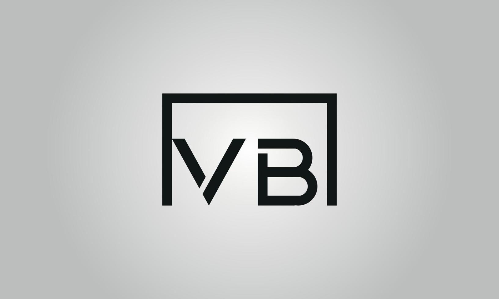 diseño del logotipo de la letra vb. vb logo con forma cuadrada en colores negros vector plantilla de vector libre.