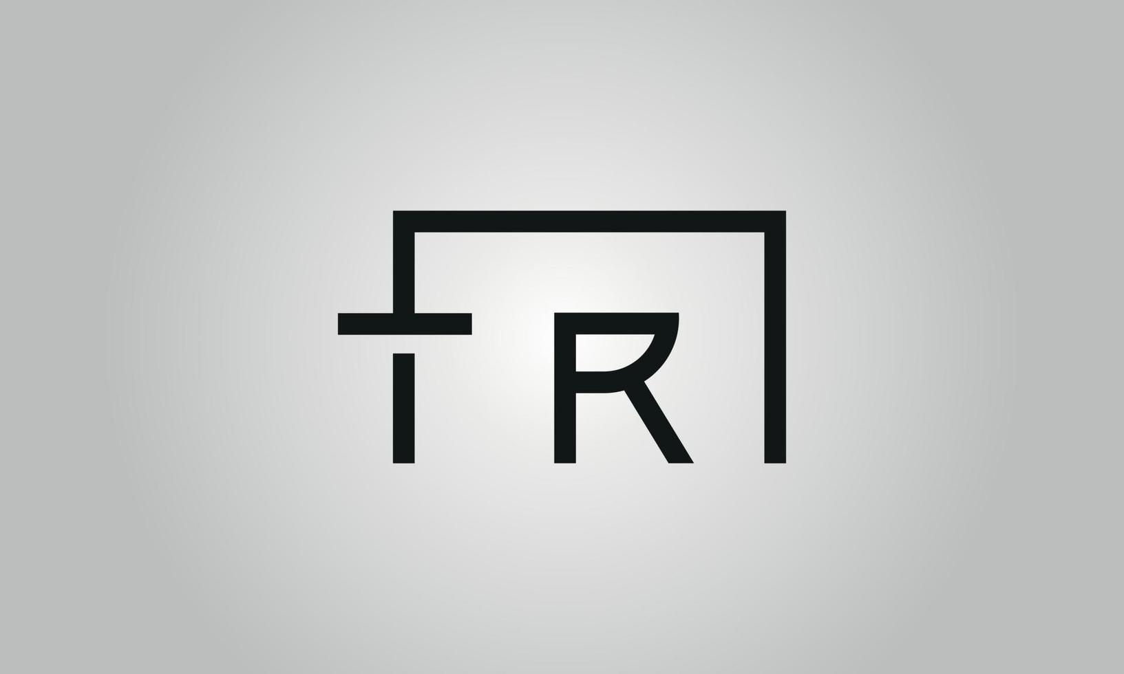 diseño del logotipo de la letra tr. logotipo de tr con forma cuadrada en colores negros vector plantilla de vector libre.