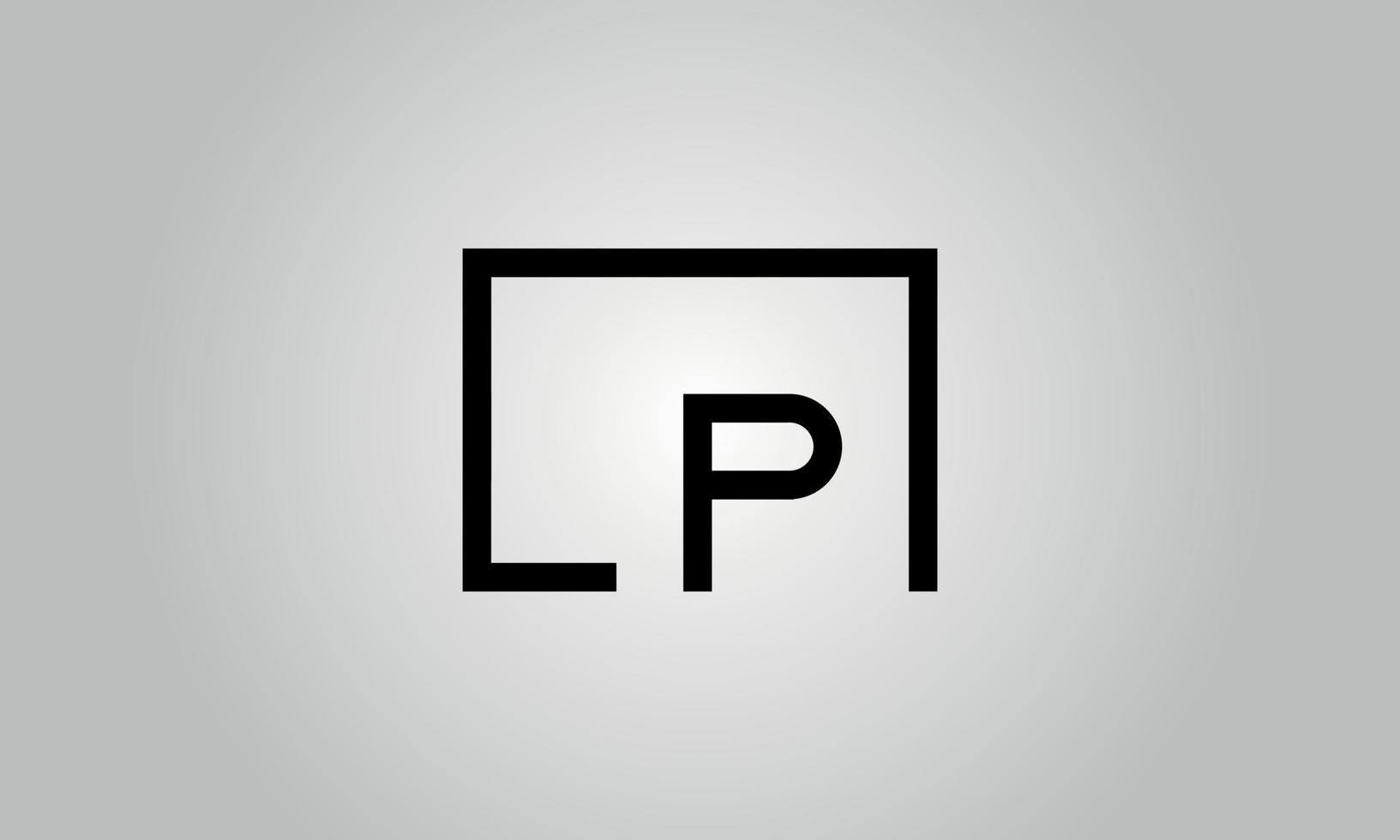 diseño del logotipo de la letra lp. logotipo de lp con forma cuadrada en colores negros vector plantilla de vector libre.