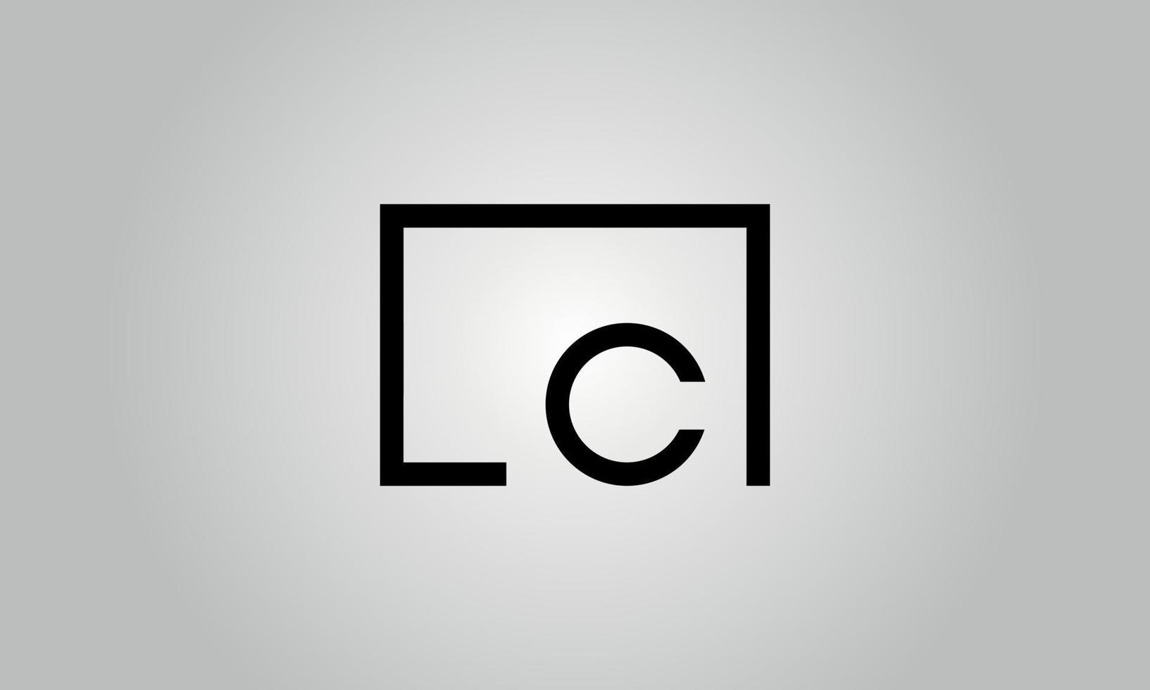 Letter LC logo design. LC logo with square shape in black colors vector free vector template.