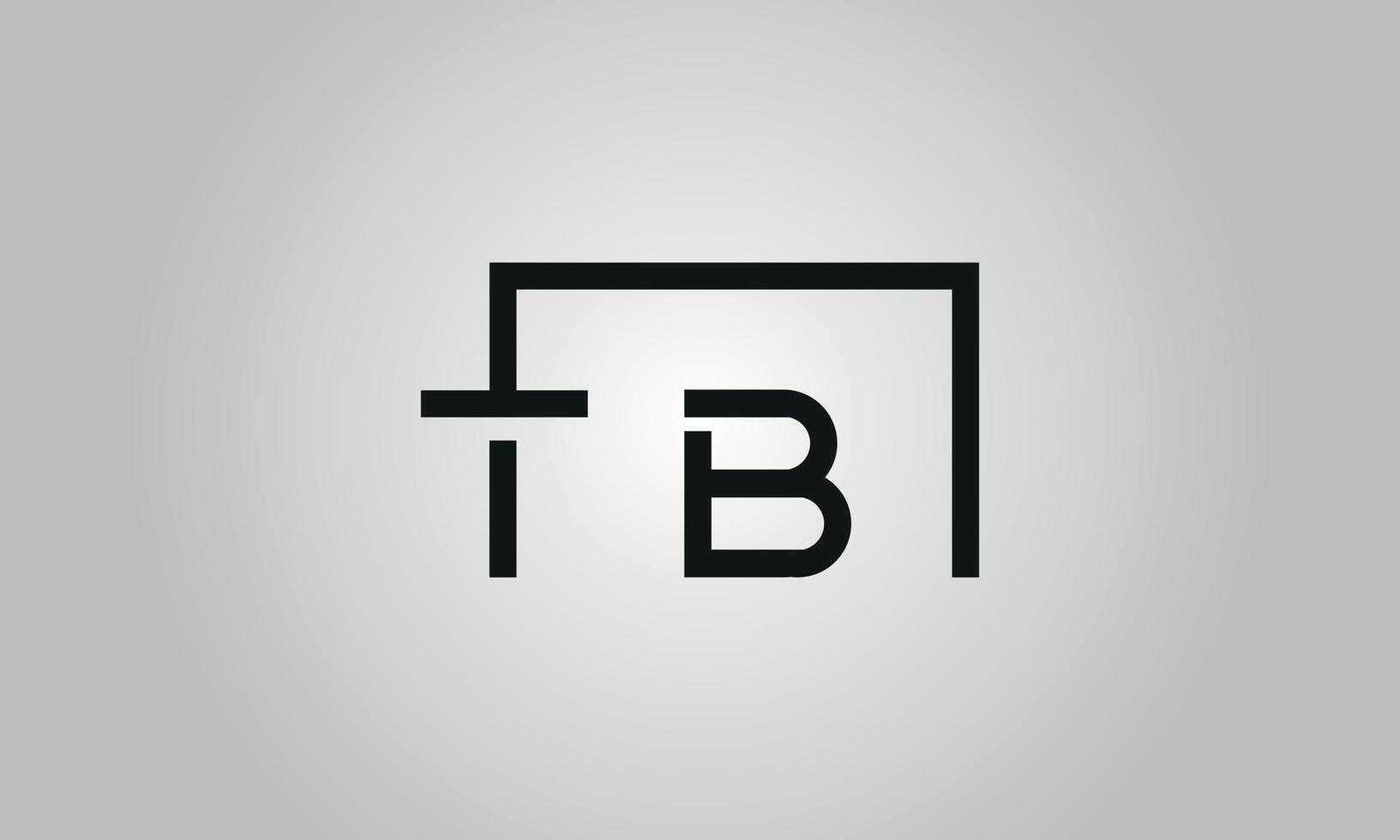 Letter TB logo design. TB logo with square shape in black colors vector free vector template.