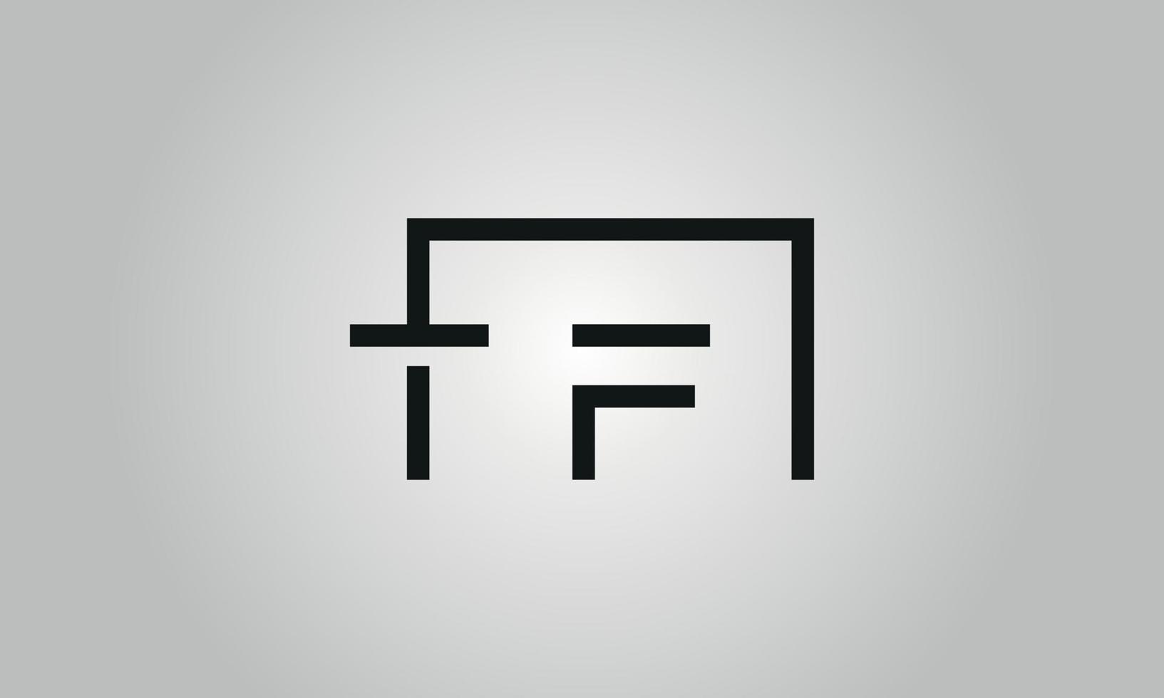 Letter TF logo design. TF logo with square shape in black colors vector free vector template.