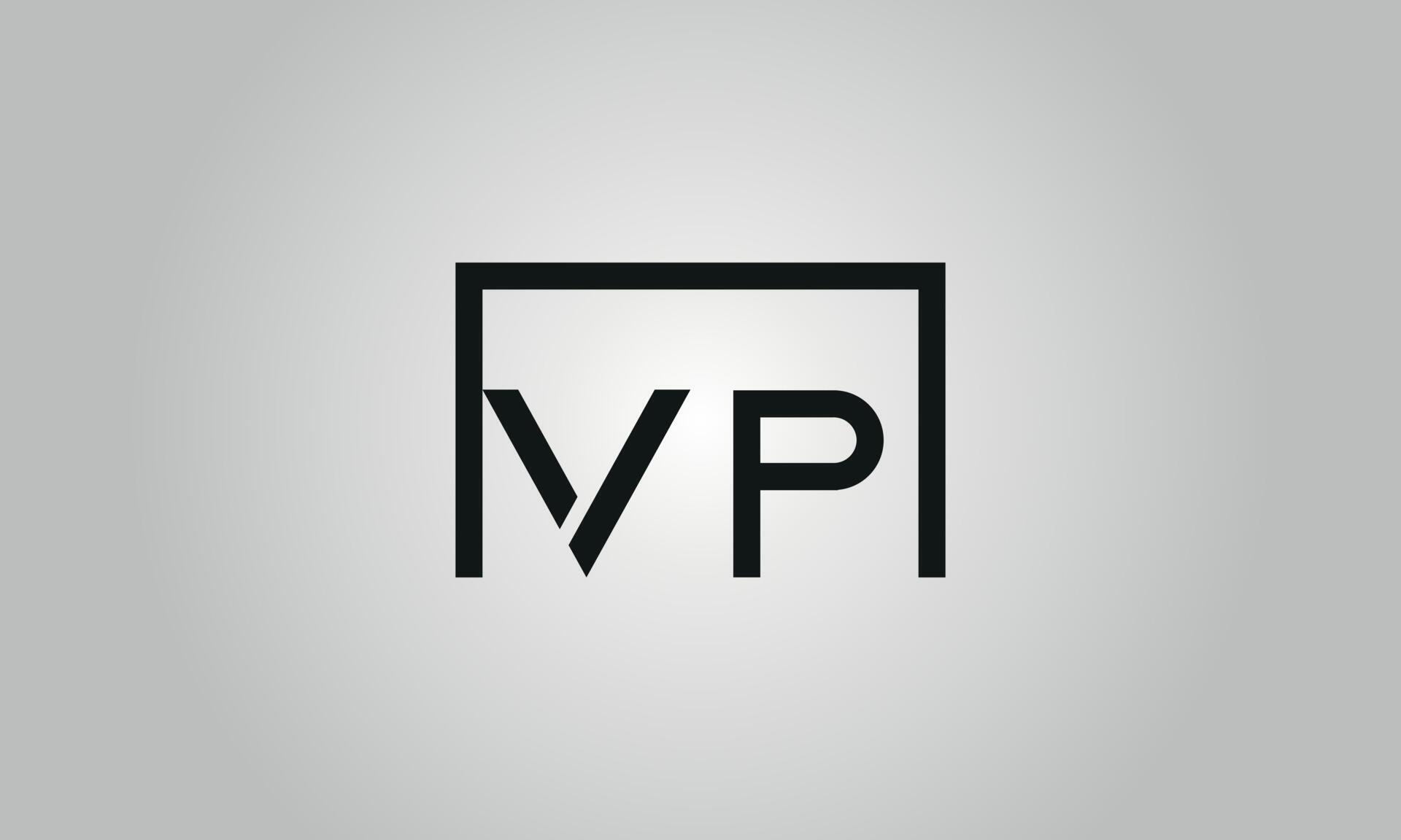 diseño del logotipo de la letra vp vp logo con forma cuadrada en