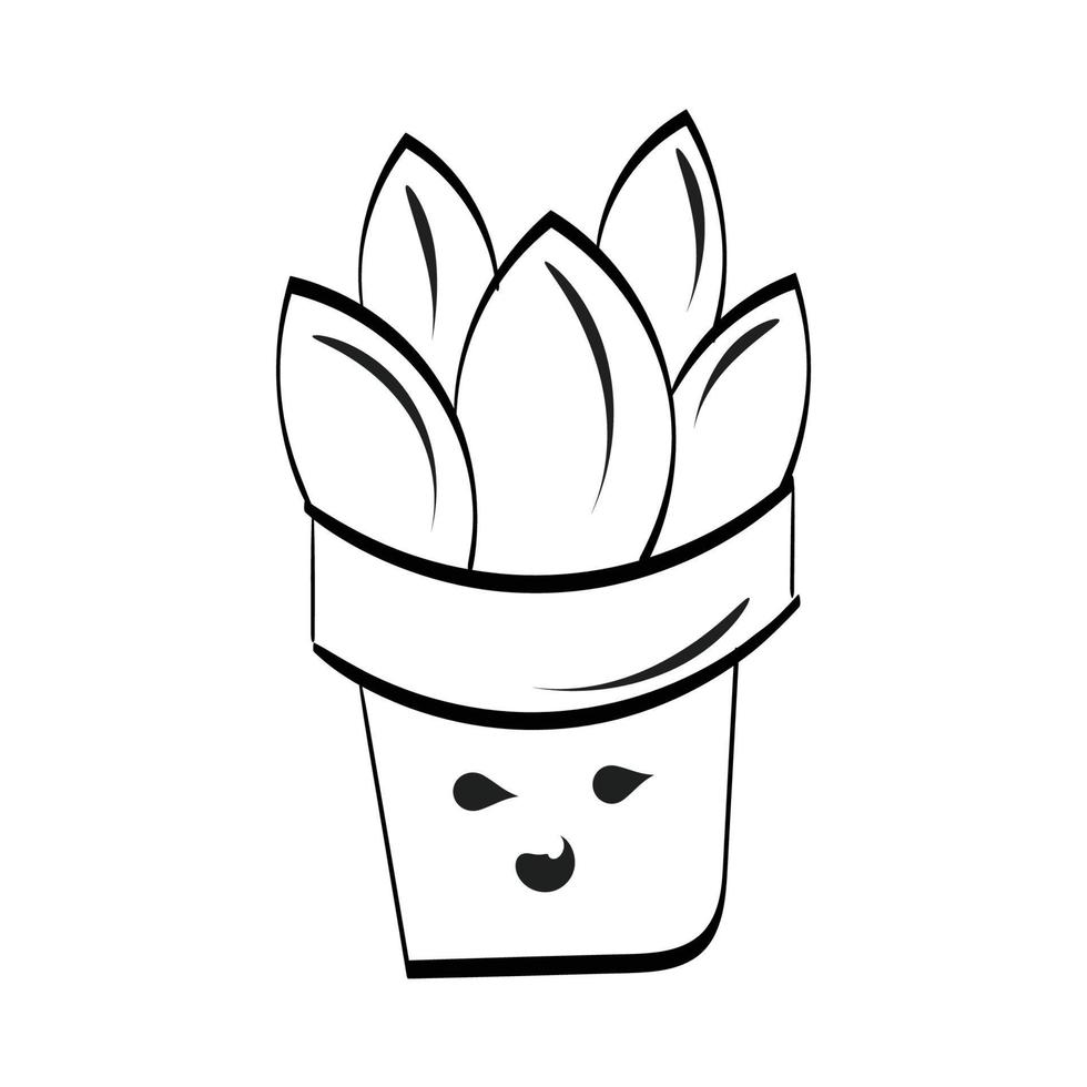 lindo cactus dibujado a mano para imprimir vector