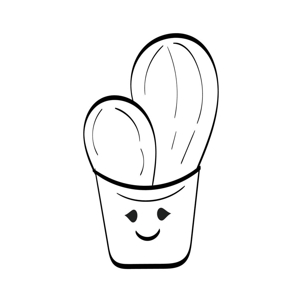 lindo cactus dibujado a mano para imprimir vector