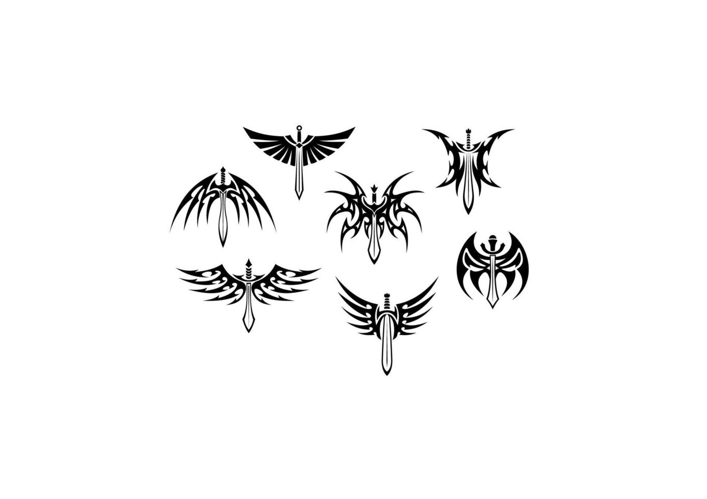 tatuajes tribales de espadas y dagas vector