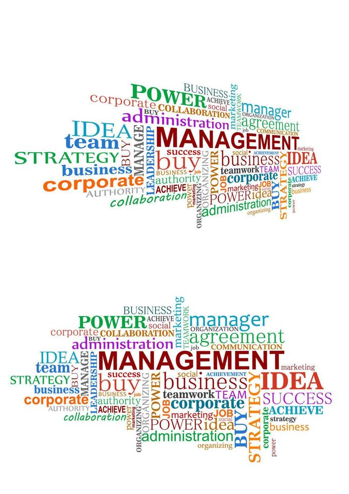 Management tags cloud vector