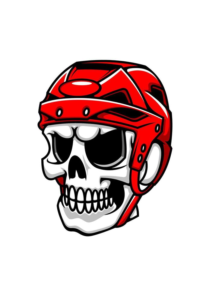 cráneo en casco de hockey vector