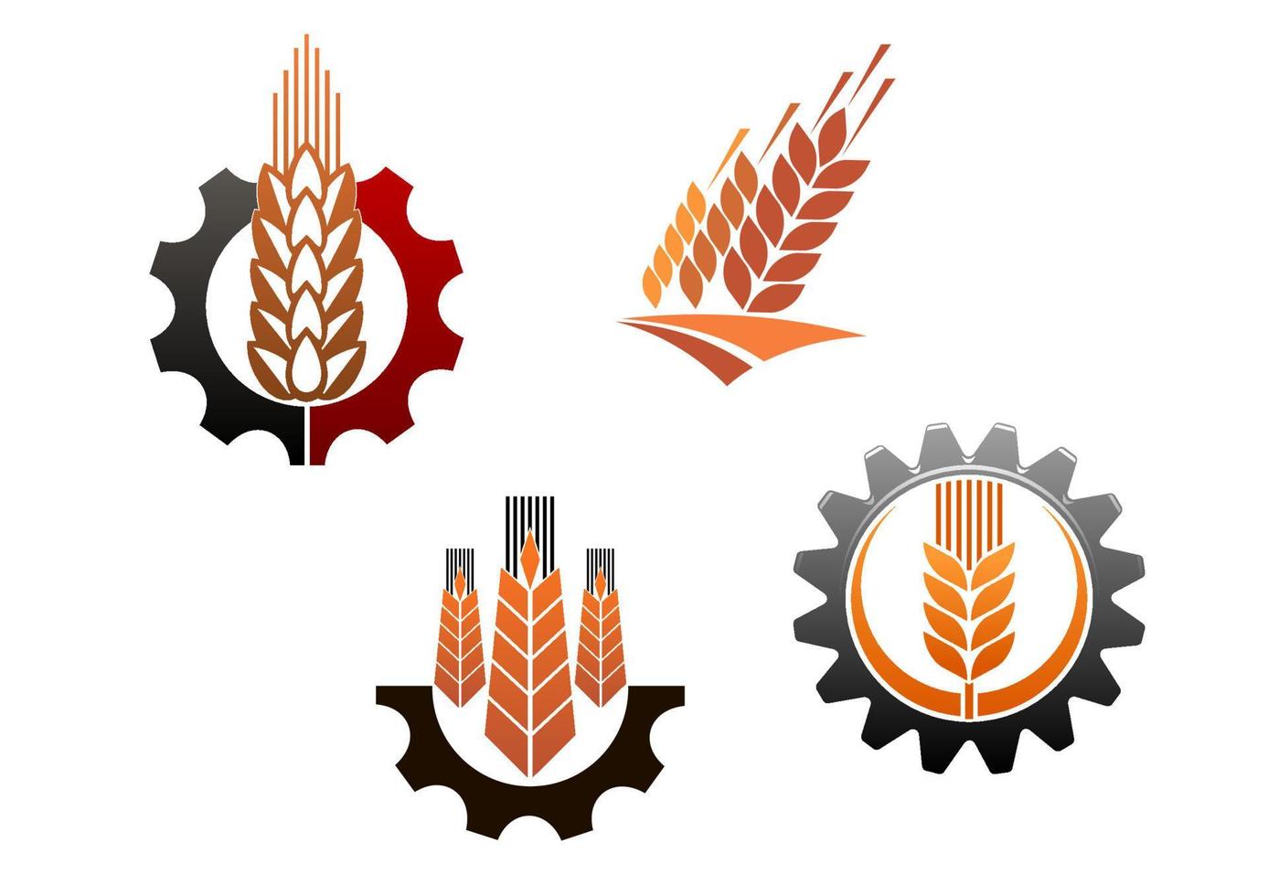 Agriculture symbols set vector