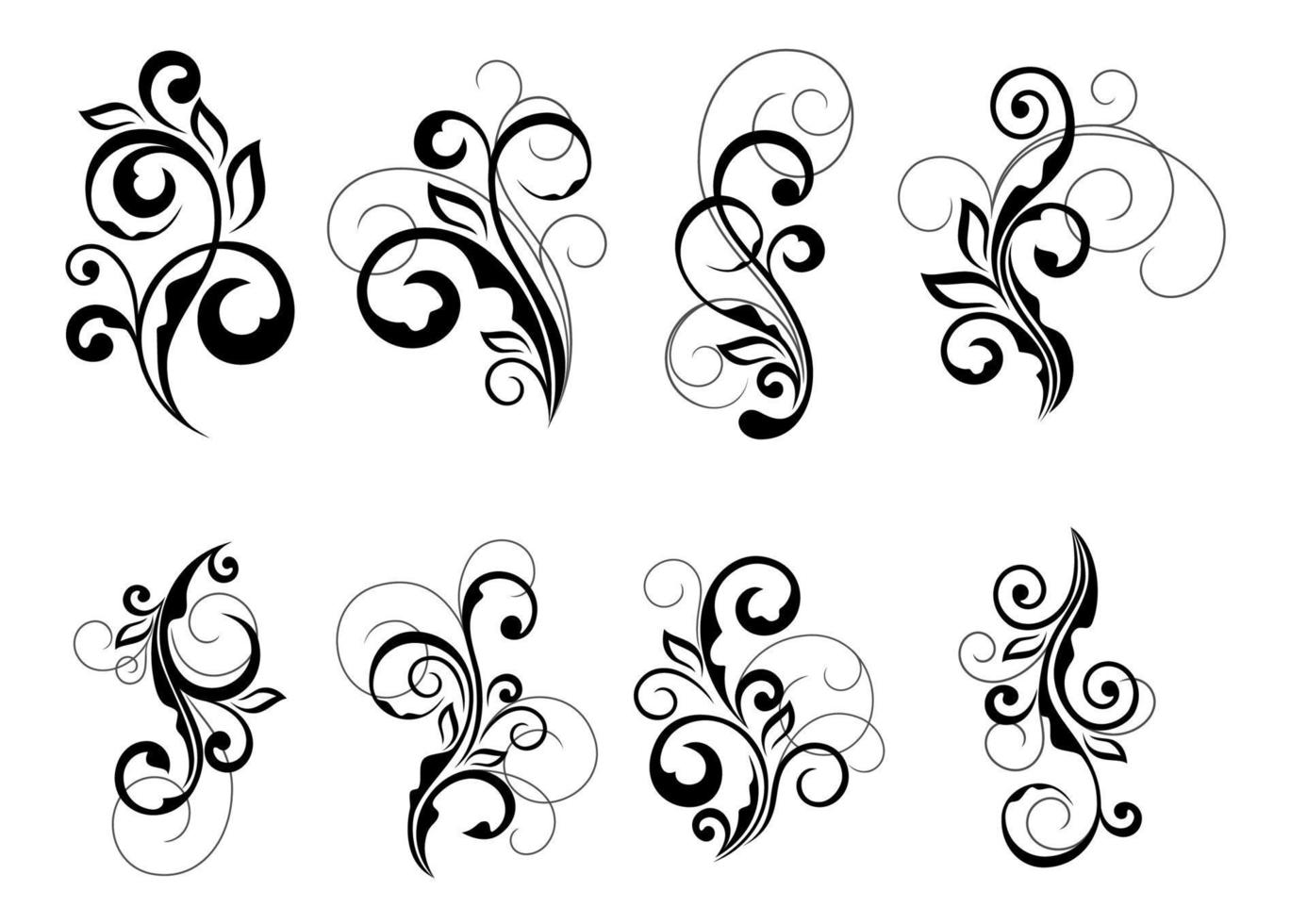 Floral and cartouches vector