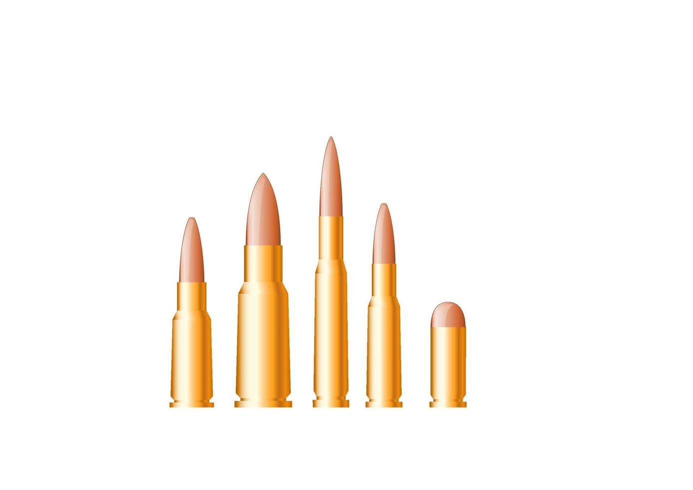 Set of gun bullets and ammunition vector