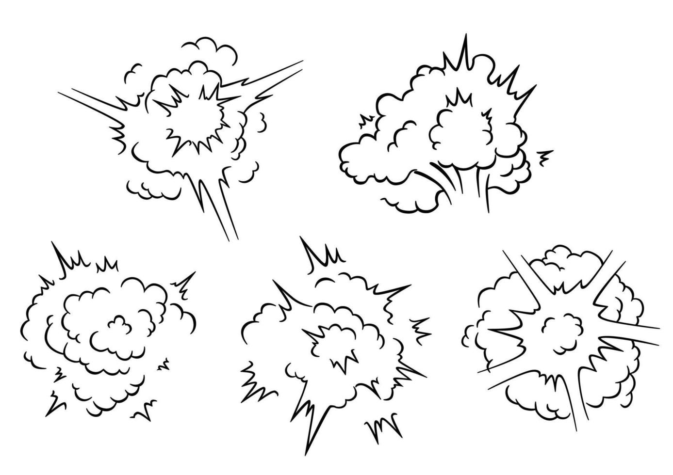 Set of exlposion clouds vector