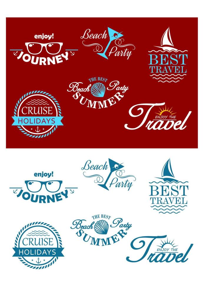 Travel headers and tags vector