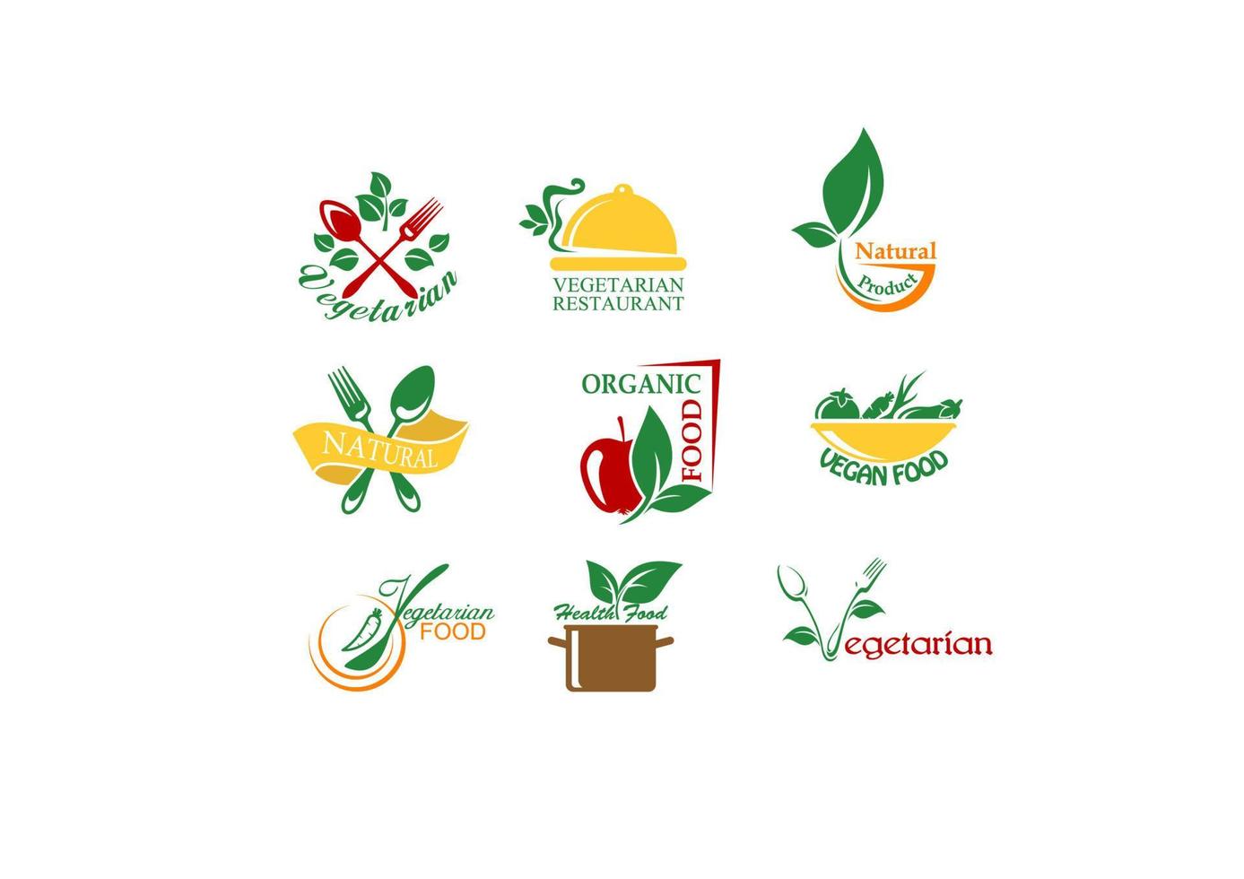 Vegetarian food symbols vector