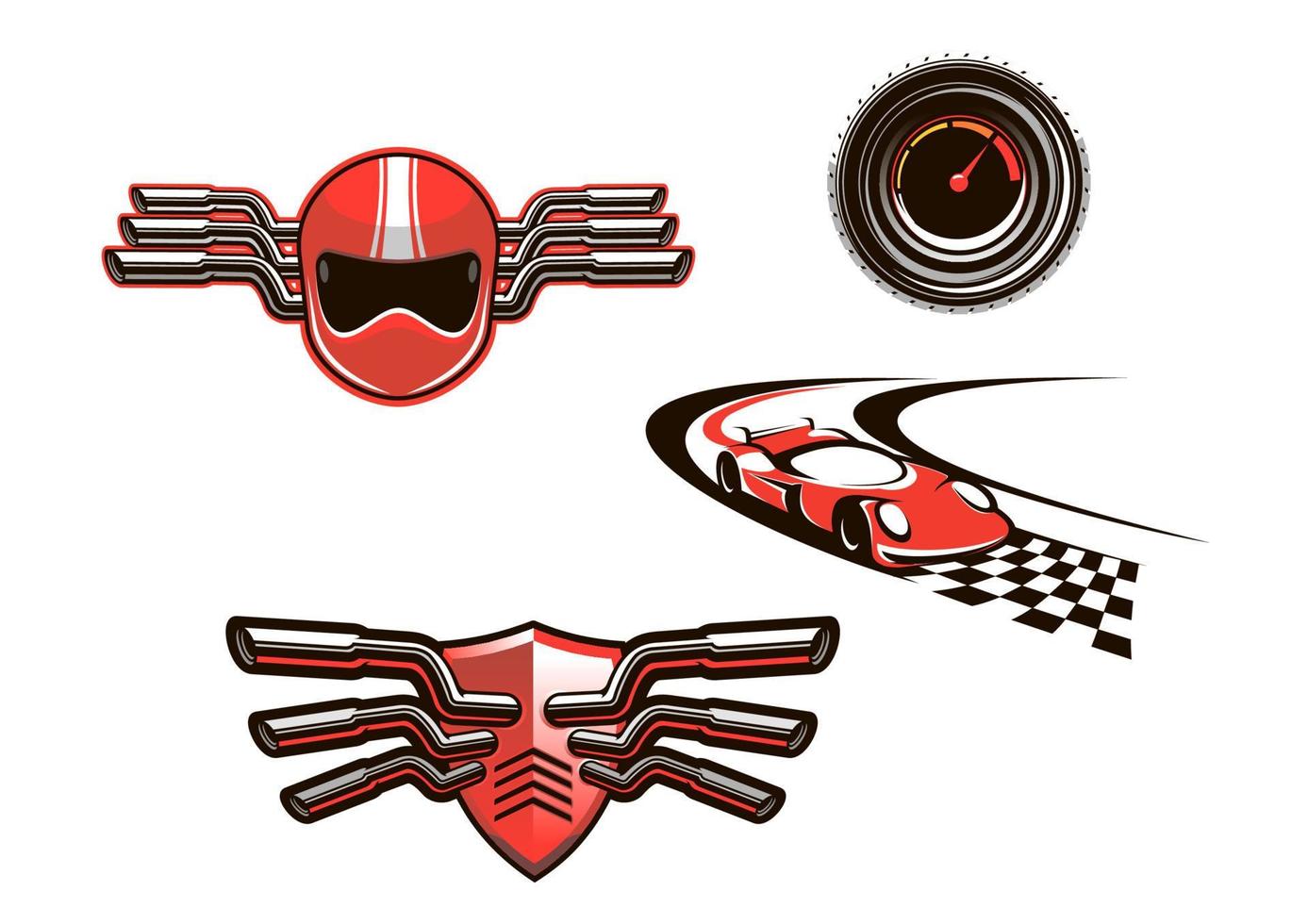 elementos y símbolos del deporte de carreras. vector
