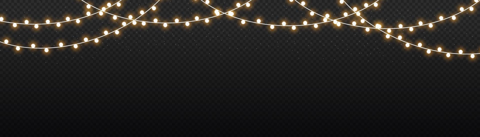 Christmas lights isolated. Christmas glowing garland.for the new year and christmas. light effect. Vector illustration.