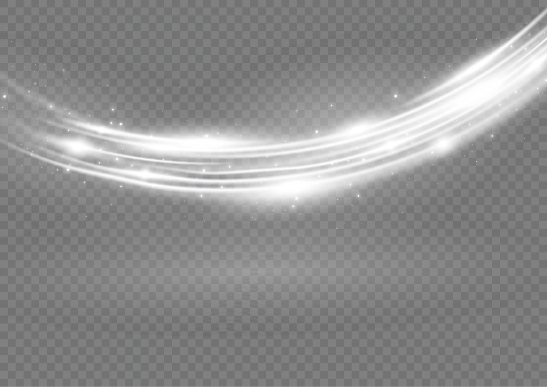 White glowing shiny lines effect vector background. Luminous white