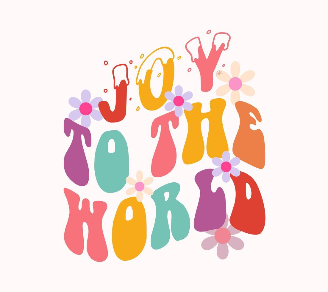 joy to the world lettering vector