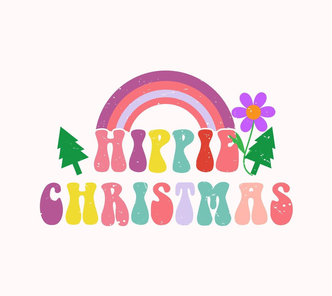 hippie christmas vector design
