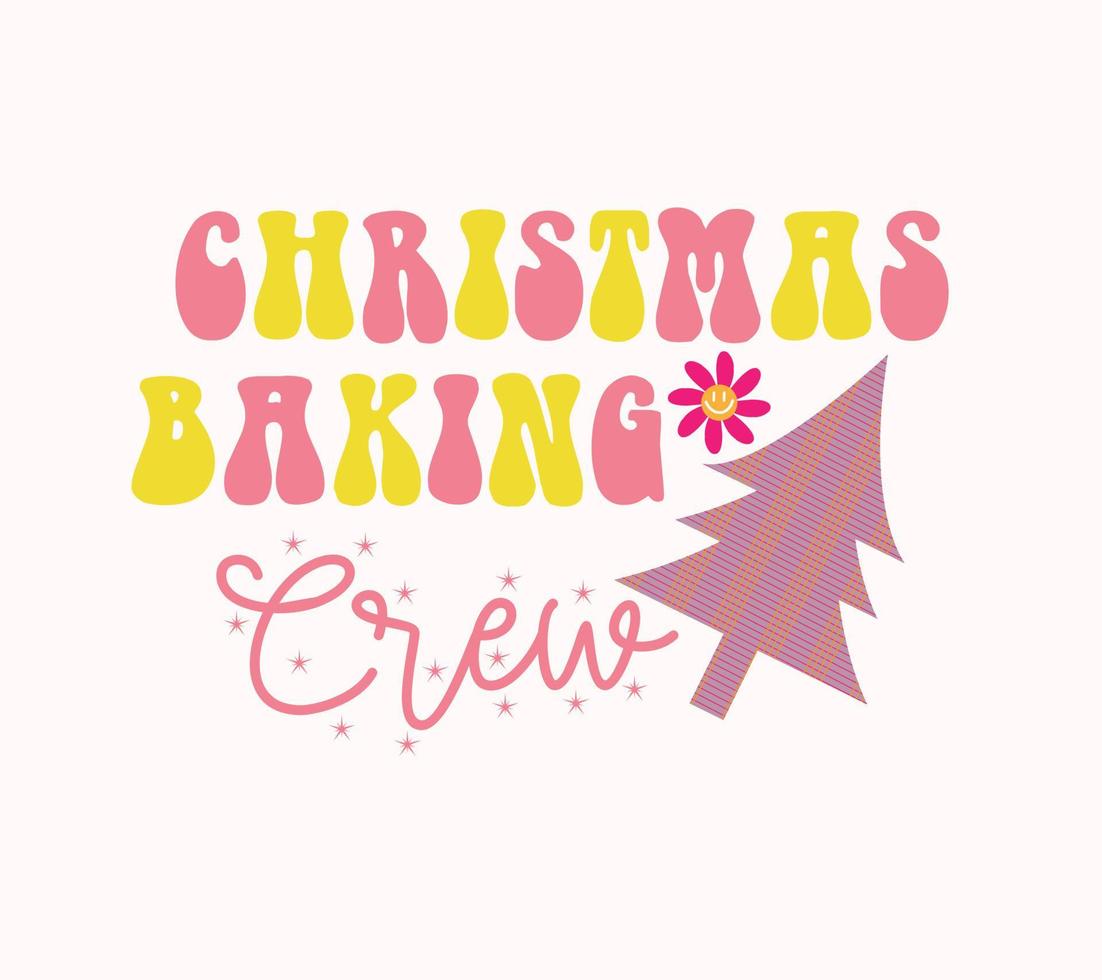 christmas baking typography t shirt design vector
