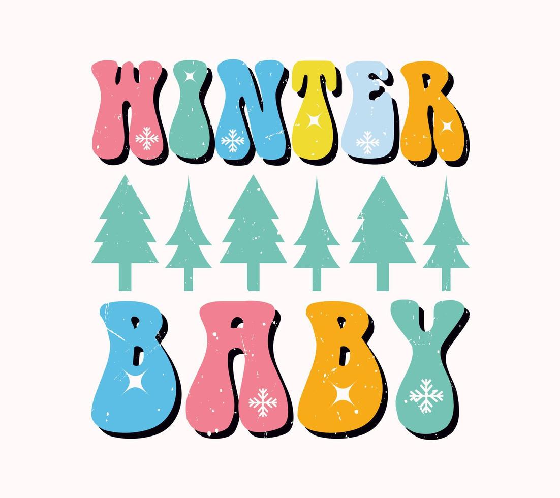 tipografía de bebé de invierno vector