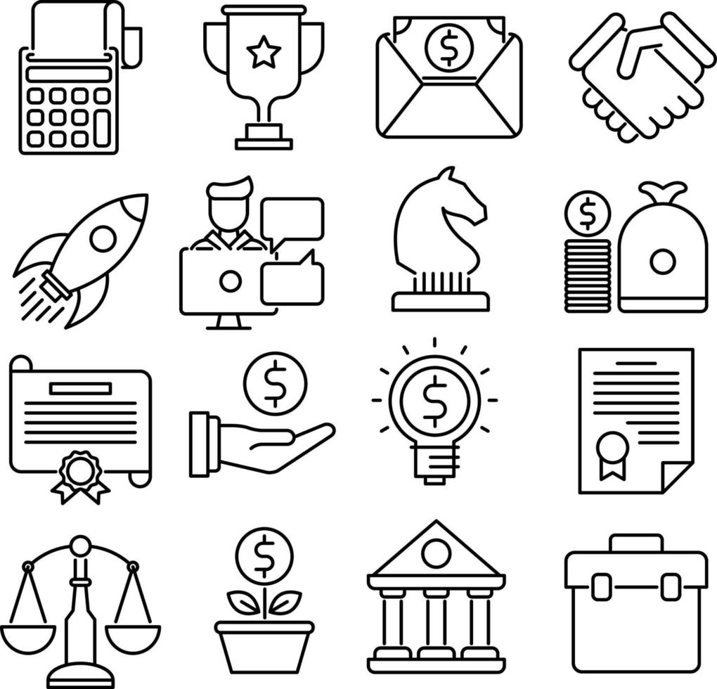 Business icons set vector