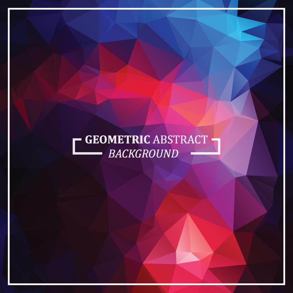 Vector geometrical background with triangles. Colorful low poly illustration for card, poster or wallpaper. Multicolor mosaic design element.