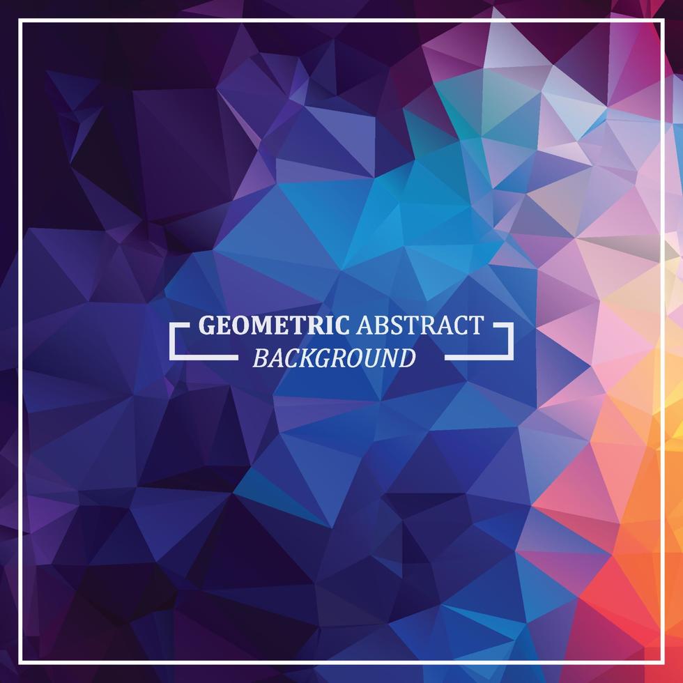 Vector geometrical background with triangles. Colorful low poly illustration for card, poster or wallpaper. Multicolor mosaic design element.