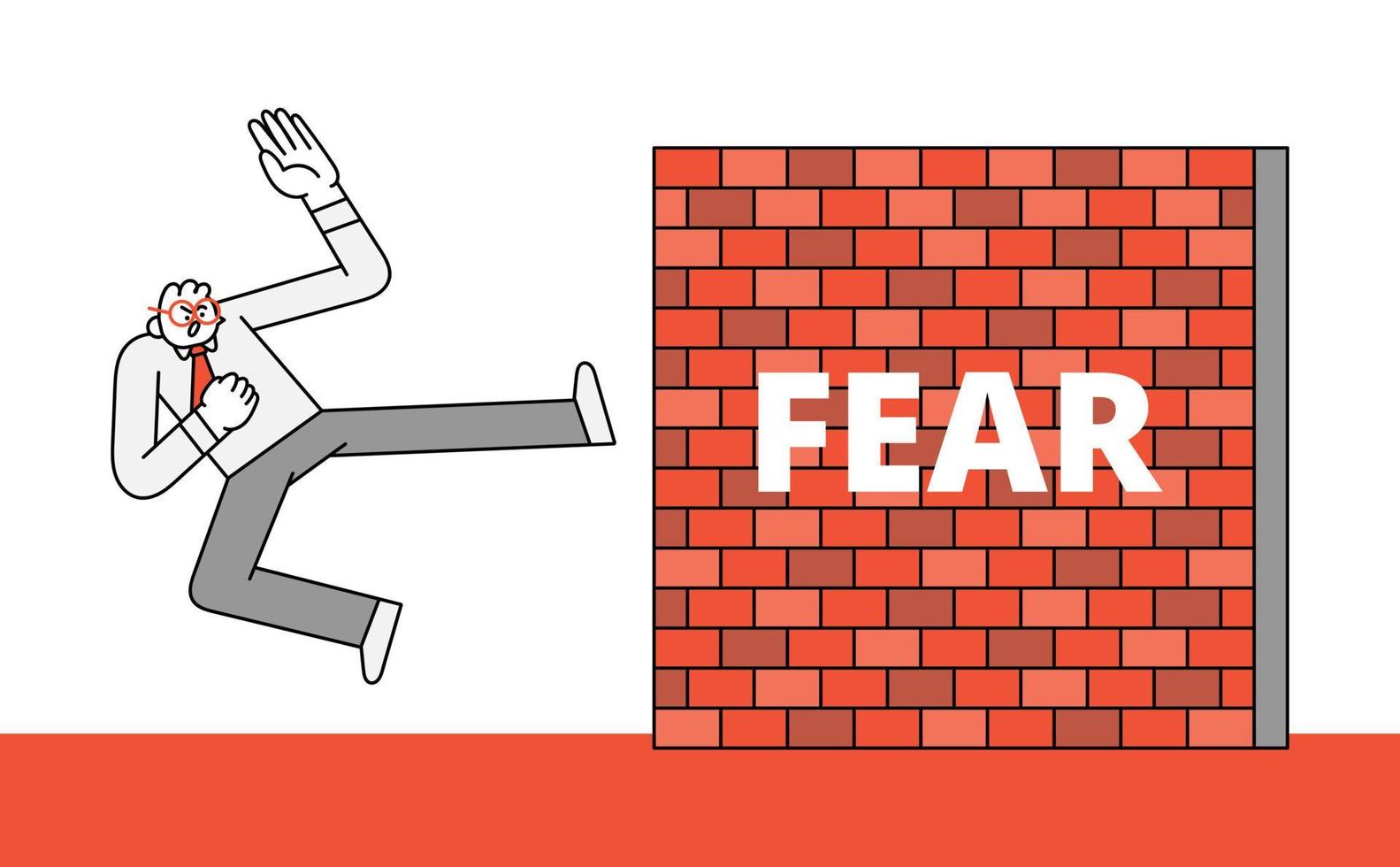 Attacking Wall of Fear Hand Drawn Character Illustration vector