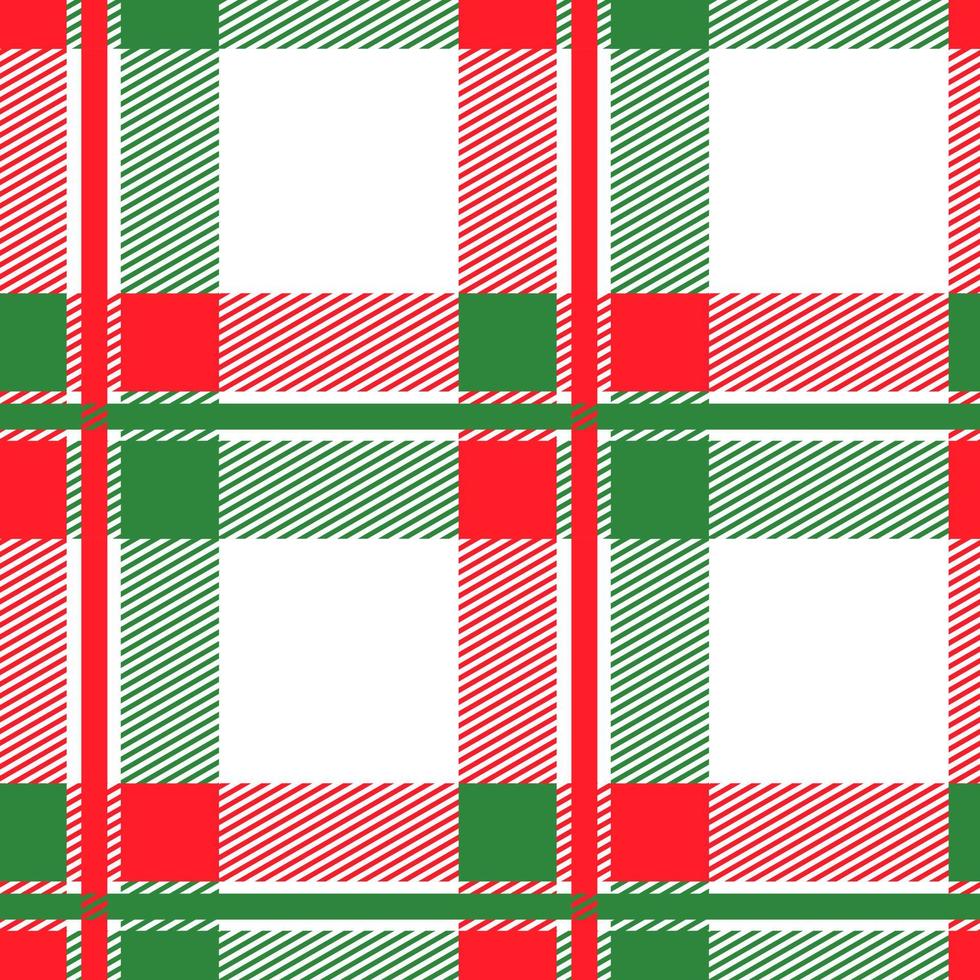 Red, green, white tartan plaid vector seamless pattern. Festive Christmas and New Year themed concept. Great print for textile, fabric, wrapping paper, wallpapers.
