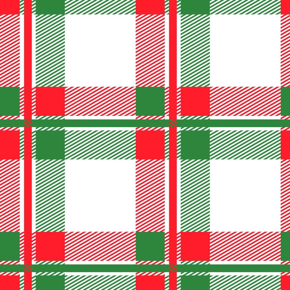 Red, green, white tartan plaid vector seamless pattern. Festive Christmas and New Year themed concept. Great print for textile, fabric, wrapping paper, wallpapers.