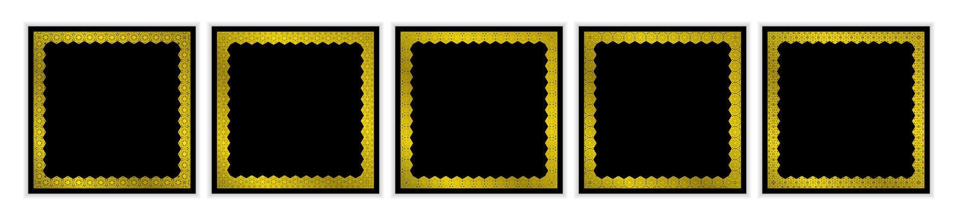 set of gold frame classic luxury elegant vector