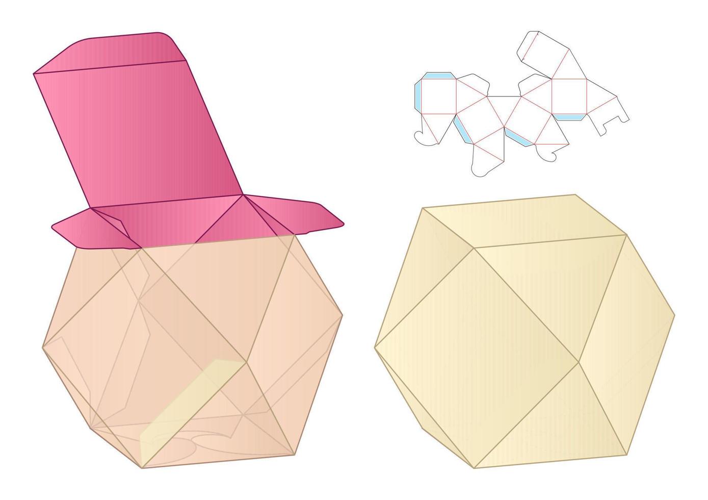 Box packaging die cut template design. 3d mock-up vector