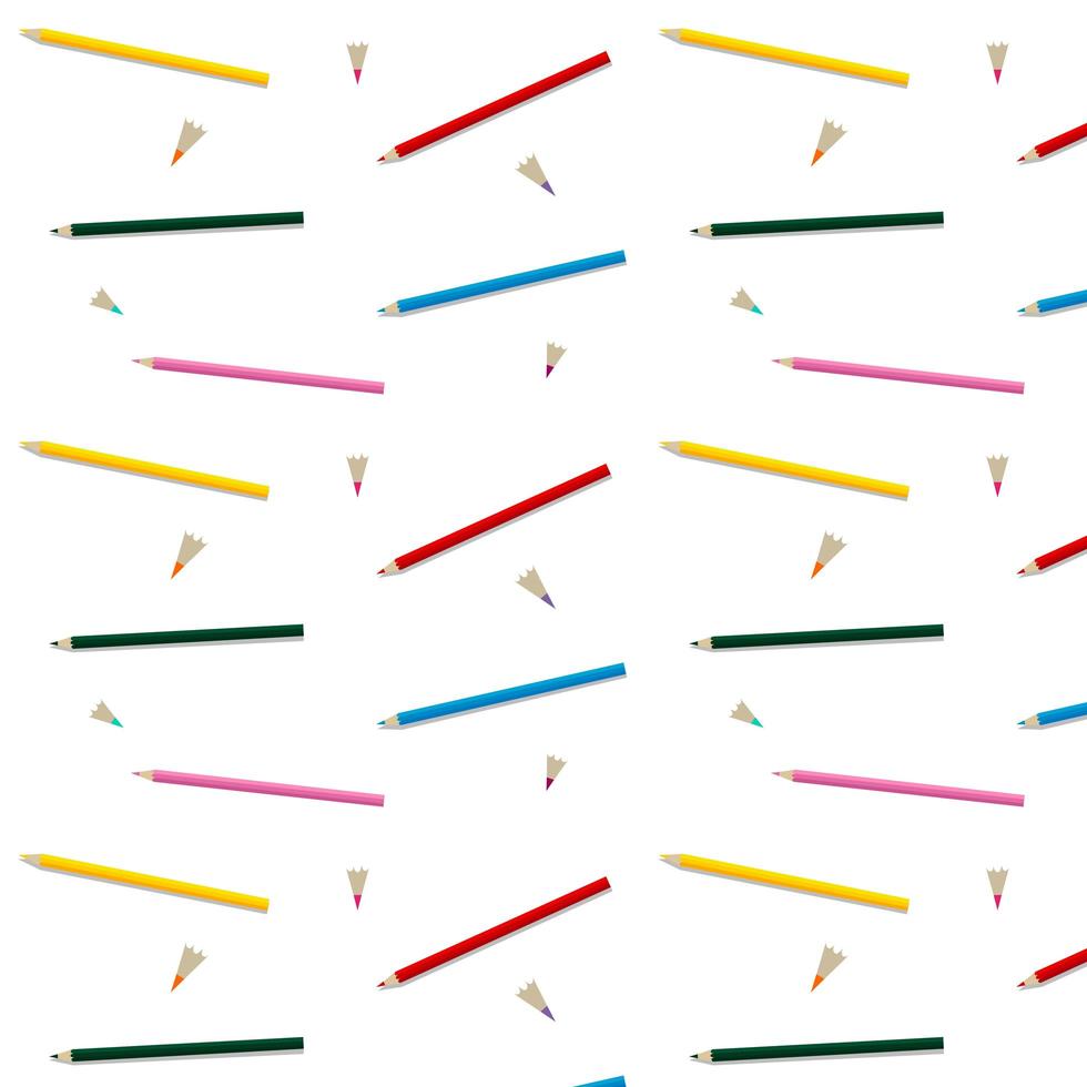 Pattern of colored pencils on a white background. School. School patterns. photo
