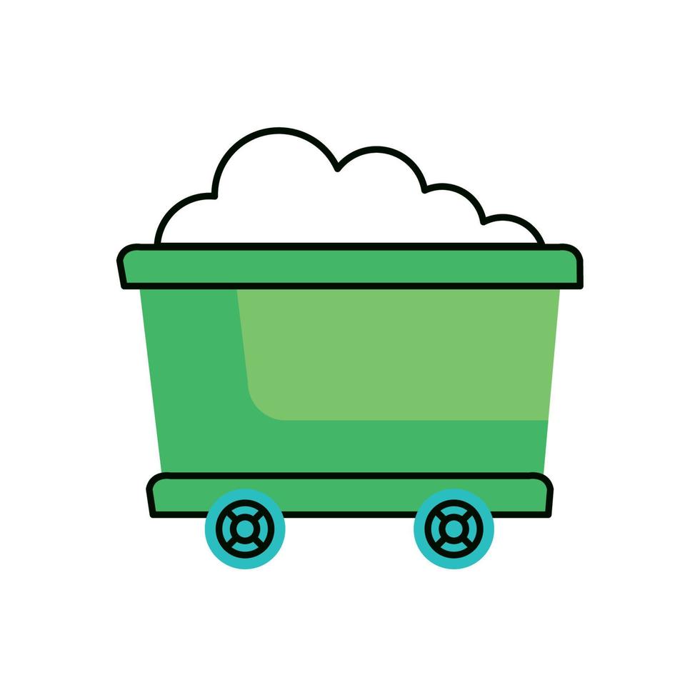 green charcoal wagon vector