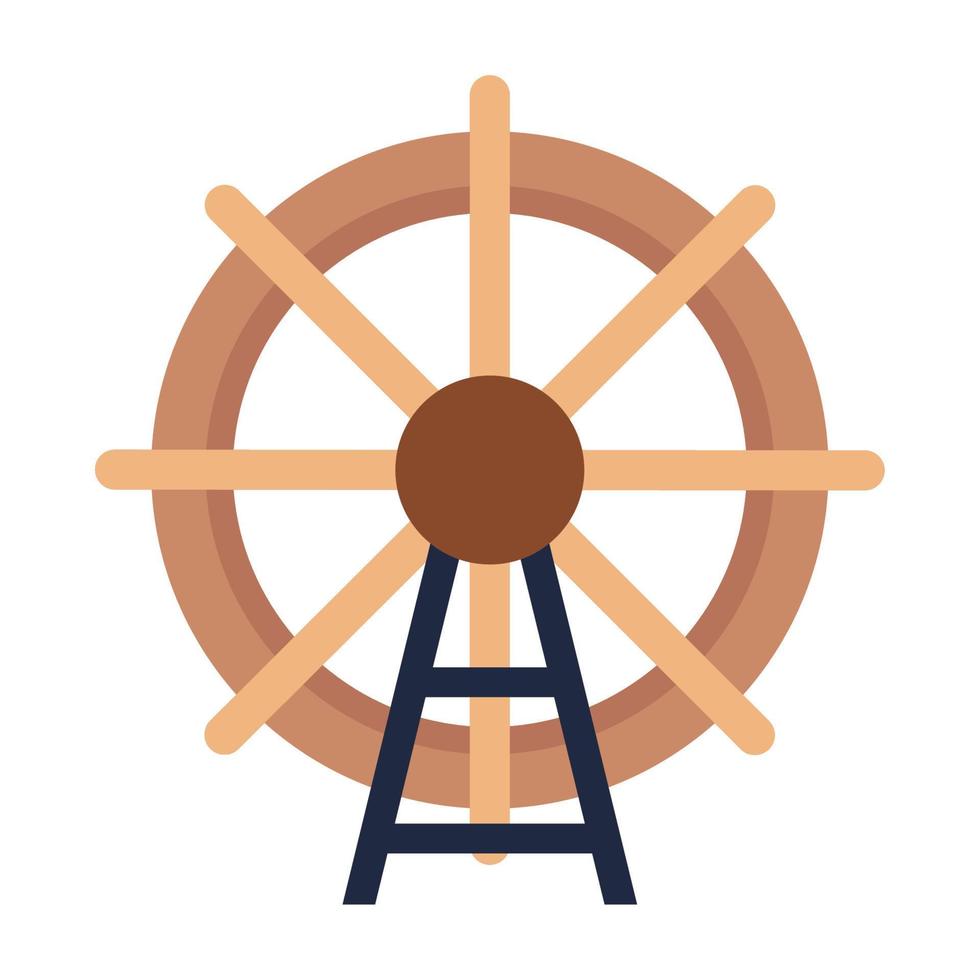 wooden mill wheel vector
