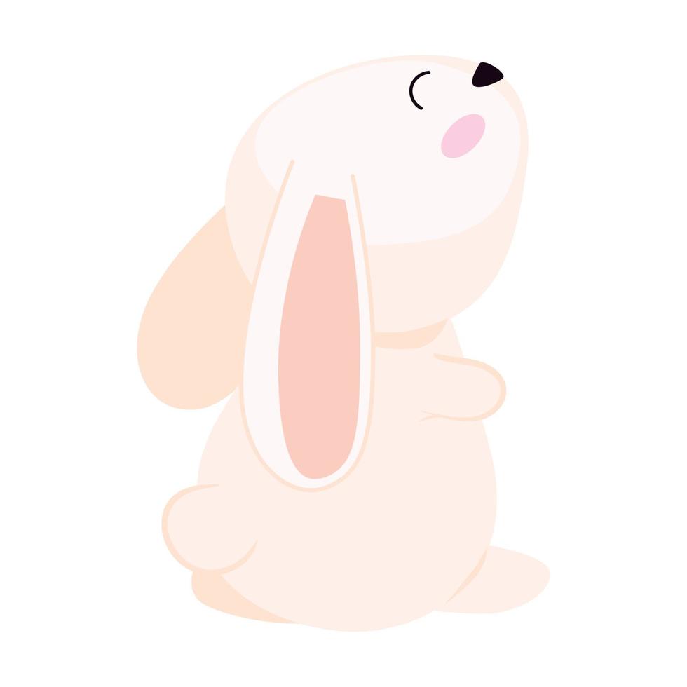 cute rabbit seated animal vector