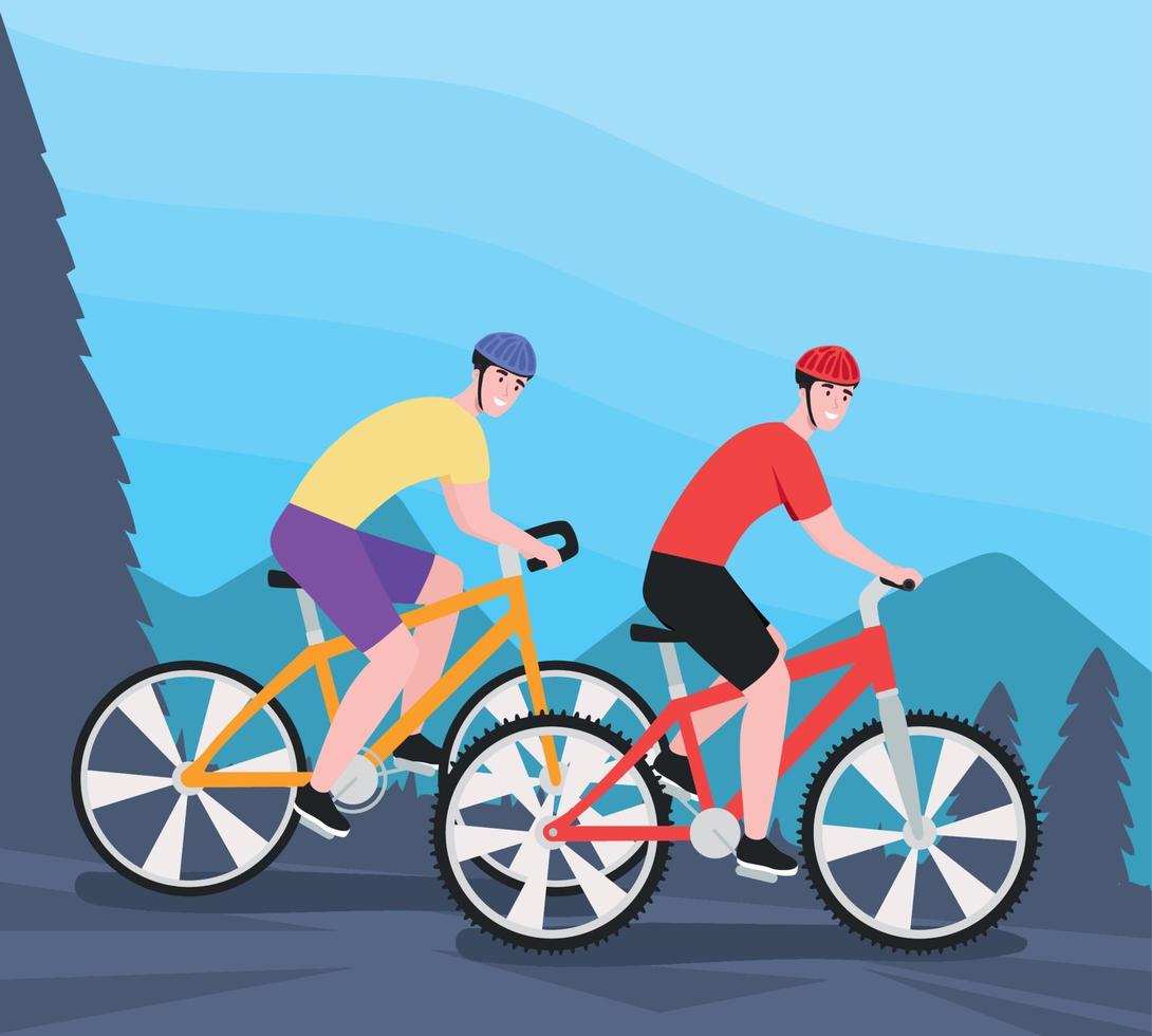 cyclists in the camp vector