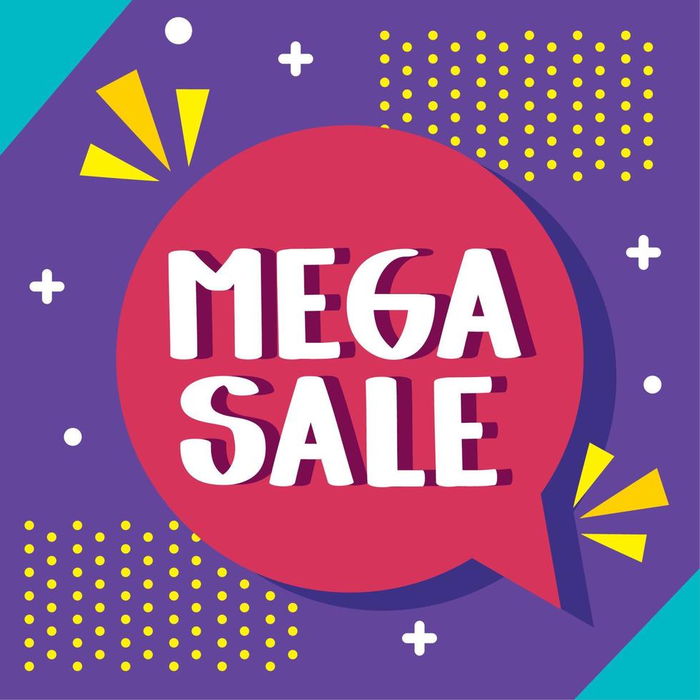 mega sale lettering vector