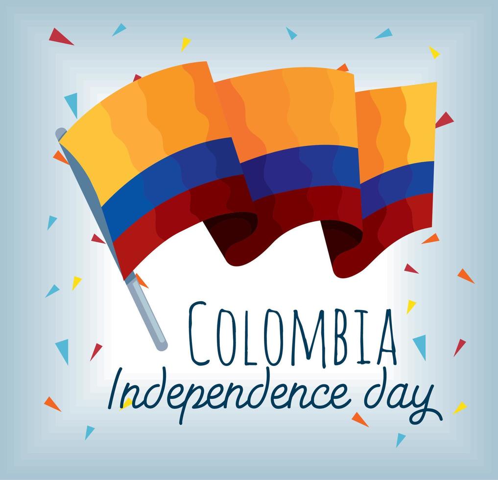 cartel del día de la independencia de colombia vector