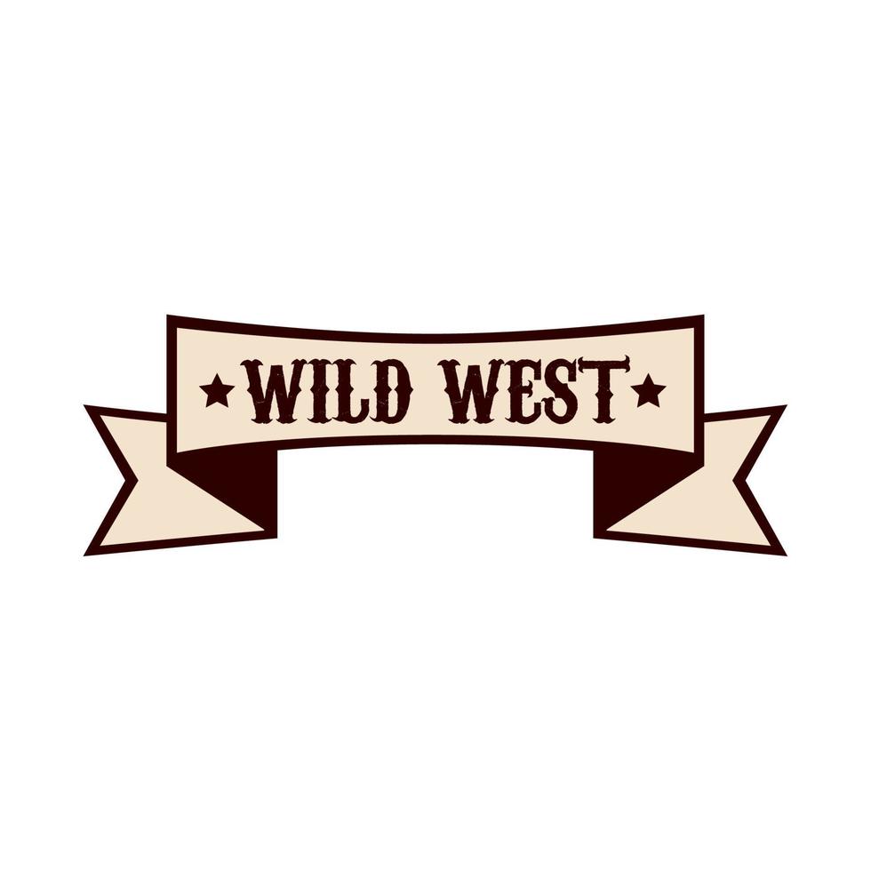 wild west in ribbon vector